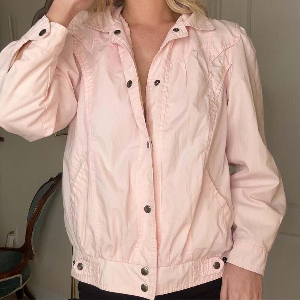 NYG New York Girl Vintage 80s Pink Snap Front Jacket